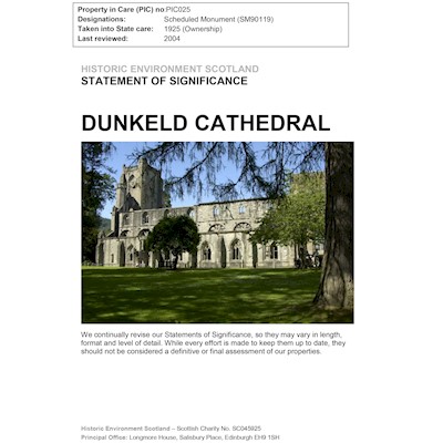 Front cover of Dunkeld Cathedral Statement of Significance