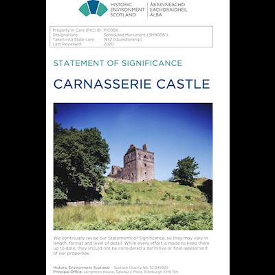 Front cover of Carnasserie Castle Statement of Significance