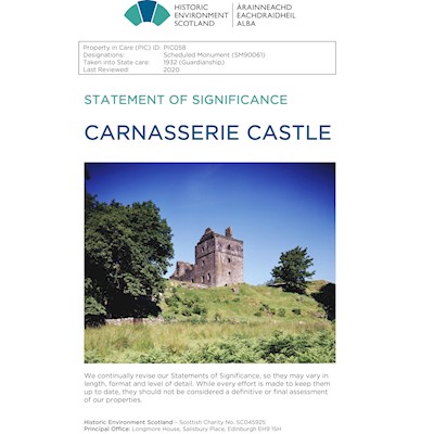 Front cover of Carnasserie Castle Statement of Significance