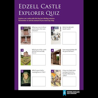 cover of an edzell castle explorer quiz