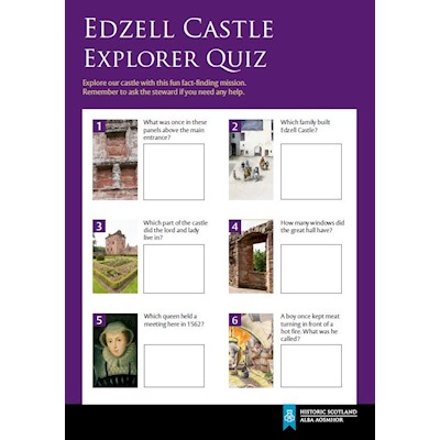 cover of an edzell castle explorer quiz