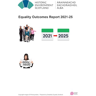 Front cover of Equality Outcomes Report 2021-25 Easy Read version
