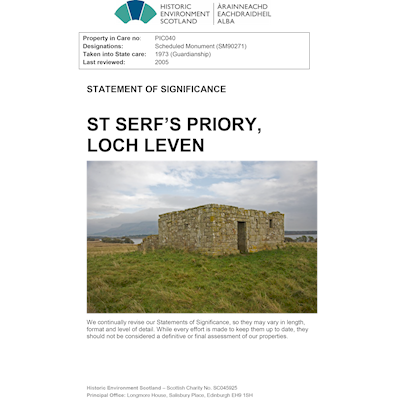 Front cover St Serf's Priory - Statement of Significance.
