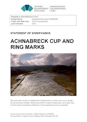 Front cover of Achnabreck Cup and Ring Marks Statement of Significance