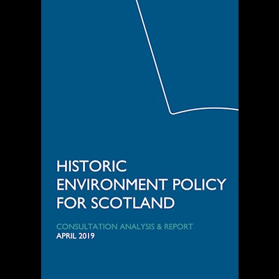 The cover of a document in dark blue with the white outline of a keystone shape.