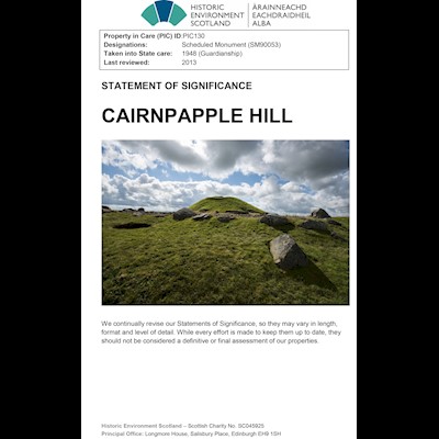 Front cover of Cairnpapple Hill statement of significance