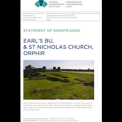 Front cover of Earl's Bu and St Nicholas Church Statement of Significance