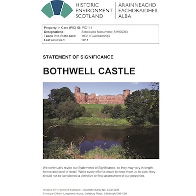 Front cover of Bothwell Castle Statement of Significance 