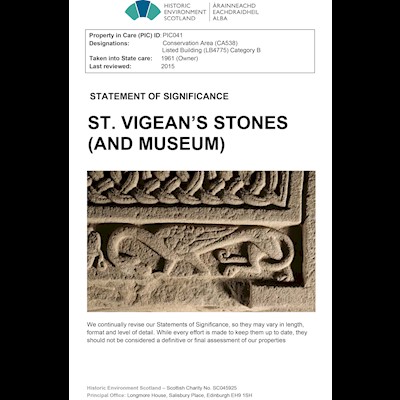 Front cover St Vigeans Stones and Museum - Statement of Significance.