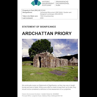 Front cover of Ardchattan Priory statement of significance