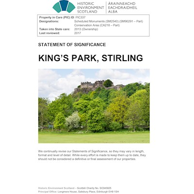 Front cover of King's Park Statement of Significance