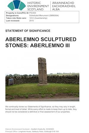 Front cover of Aberlemno Sculptured Stones: Aberlemno III- Statement of Significance
