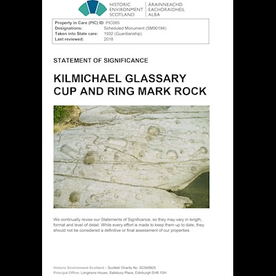 Front cover of Kilmichael Glassary Cup and Ring Mark Rock Statement of Significance
