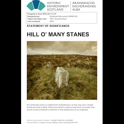 Front cover of Hill o' Many Stanes Statement of Significance