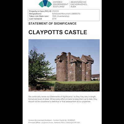 Front cover of Claypotts Castle Statement of Significance