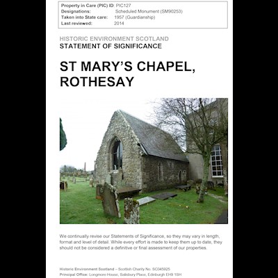 St Mary's Chapel, Rothesay - Statement of Significance