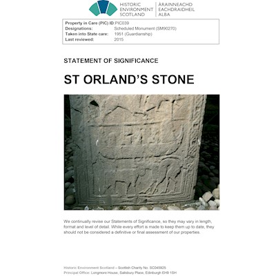 Front cover St Orland's Stone - Statement of Significance.