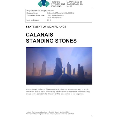 Cover of Calanais Standing Stones Statement of Significance