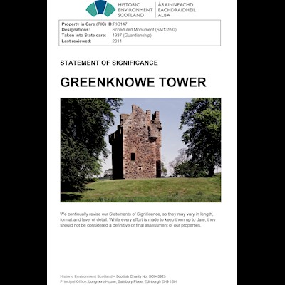 Front cover of Greenknowe Tower Statement of Signficance