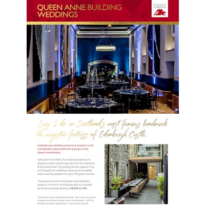 Queen Anne Building wedding information leaflet