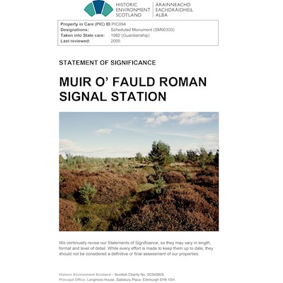 Front cover of Muir O' Fauld Roman Signal Station Statement of Significance