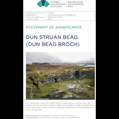 Front cover of Dun Struan Beag statement of significance