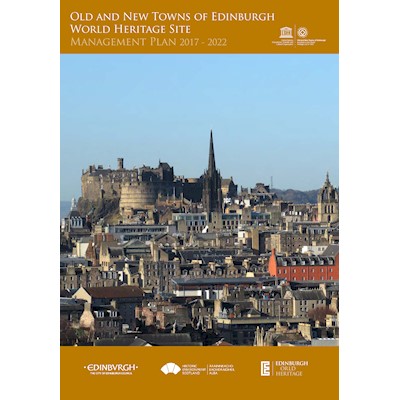  Front cover of Old and New Towns of Edinburgh World Heritage Site Management Plan 2017-22