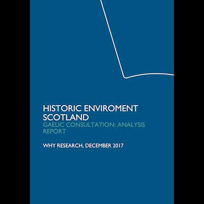 Front cover of the Gaelic Consultation Analysis Report