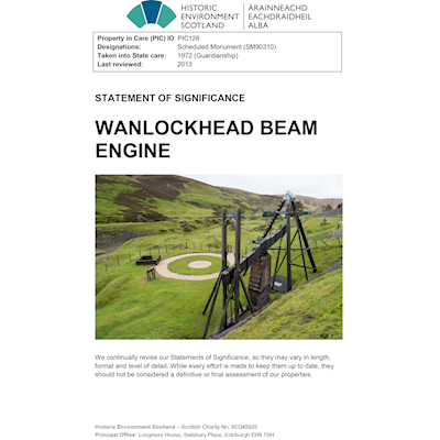 Front cover Wanlockhead Beam Engine - Statement of Significance.