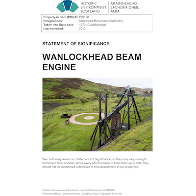 Front cover Wanlockhead Beam Engine - Statement of Significance.