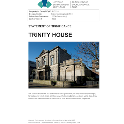 Front cover Trinity House - Statement of Significance.