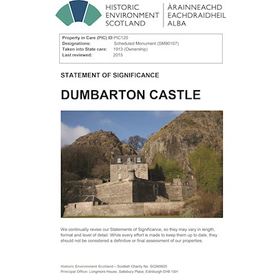 front cover of Dumbarton Castle statement of significance