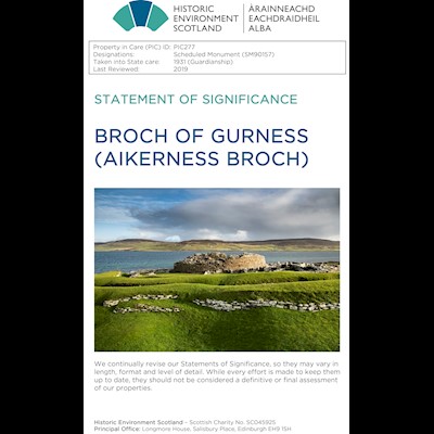 Front cover of Broch of Gurness Statement of Significance