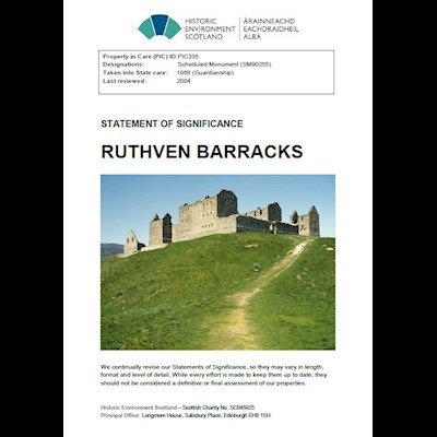Front cover of Ruthven Barracks Statement of Significance