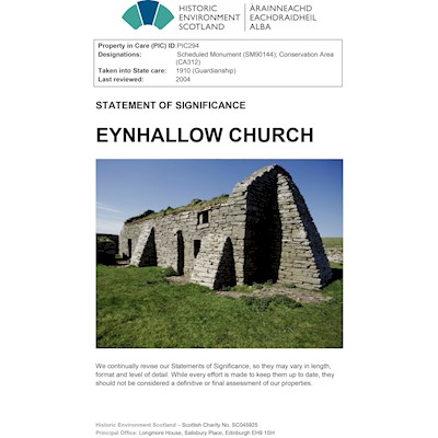 Front cover of Eynhallow Church Statement of Significance