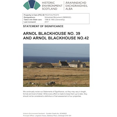 Front cover of Arnol Blackhouse no.42 and Arnol Blackhouse No.39 Statement of Significance