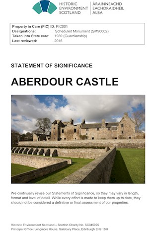 Front cover of Aberdour Castle statement of significance