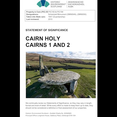 Front cover of Cairn Holy Cairns statement of significance