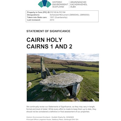Front cover of Cairn Holy Cairns statement of significance
