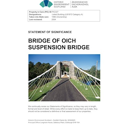 Front cover of Bridge of Oich Statement of Significance