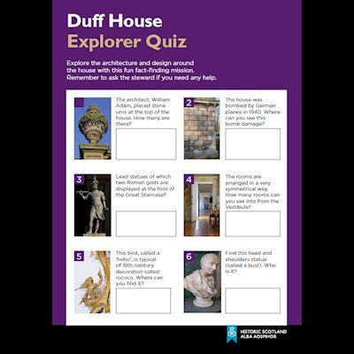 cover of duff house explorer quiz