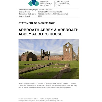 Front cover of Arbroath Abbey and Arbroath Abbey Abbot's House statement of significance