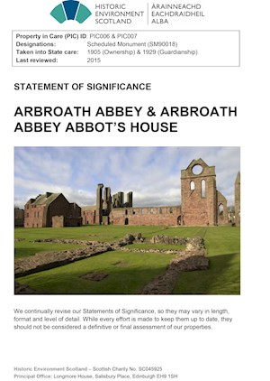 Front cover of Arbroath Abbey and Arbroath Abbey Abbot's House statement of significance