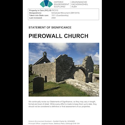 Front cover of Pierowall Church SoS
