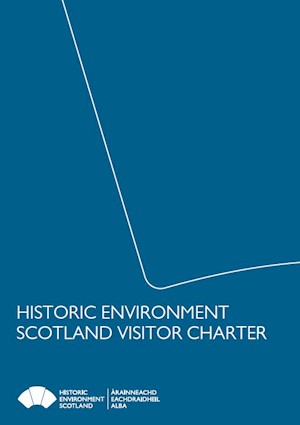 Blue cover page for Historic Environment Scotland visitor charter