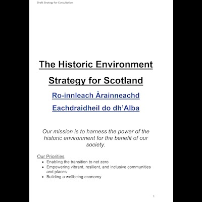Front cover of The Historic Environment Strategy for Scotland – Consultation Draft