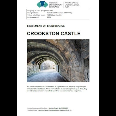 Front cover of Crookston Castle Statement of Significance