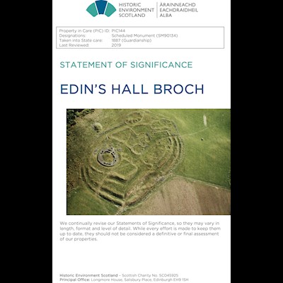 Front cover of Edin's Hall Broch Statement of Significance