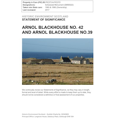 Front cover of Arnol Blackhouses (No 39 and 42) Statement of Significance