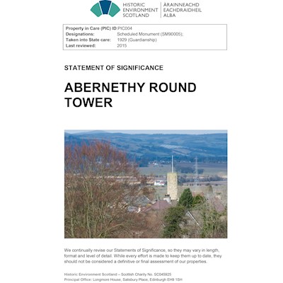 Front cover of Abernethy Round Tower statement of significance